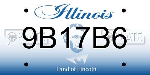 9B17B6 Illinois License Plate