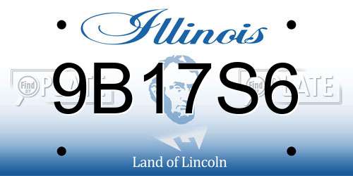 9B17S6 Illinois License Plate