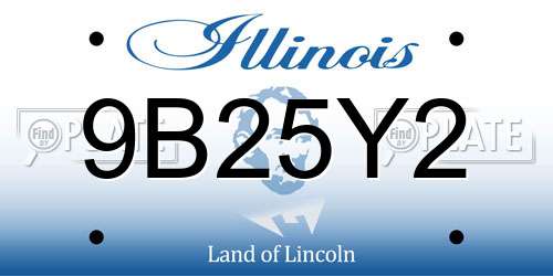 9B25Y2 Illinois License Plate