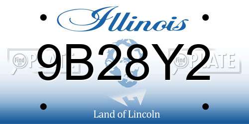 9B28Y2 Illinois License Plate