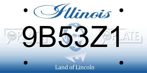 9B53Z1 Illinois License Plate