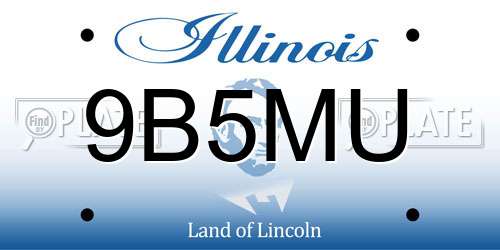 9B5MU Illinois License Plate