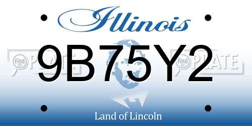 9B75Y2 Illinois License Plate