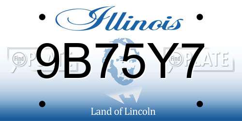 9B75Y7 Illinois License Plate