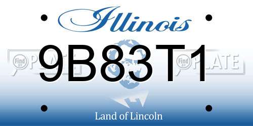 9B83T1 Illinois License Plate