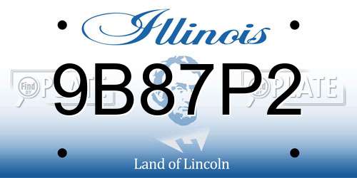 9B87P2 Illinois License Plate