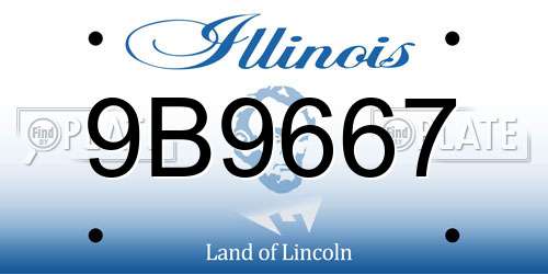 9B9667 Illinois License Plate