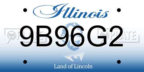 9B96G2 Illinois License Plate