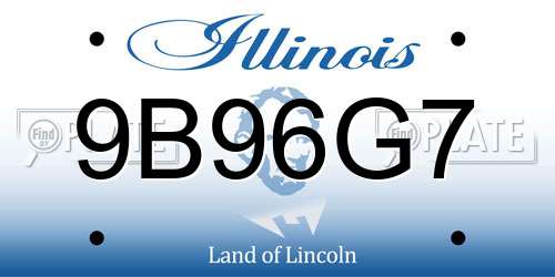 9B96G7 Illinois License Plate