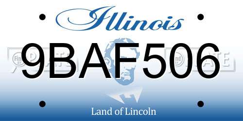 9BAF506 Illinois License Plate