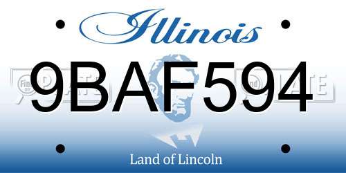 9BAF594 Illinois License Plate