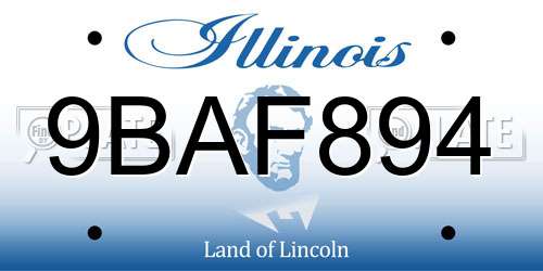 9BAF894 Illinois License Plate