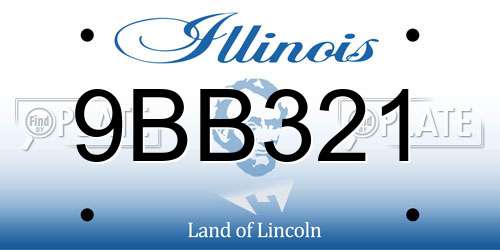 9BB321 Illinois License Plate
