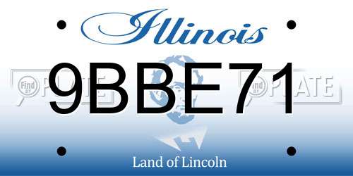 9BBE71 Illinois License Plate