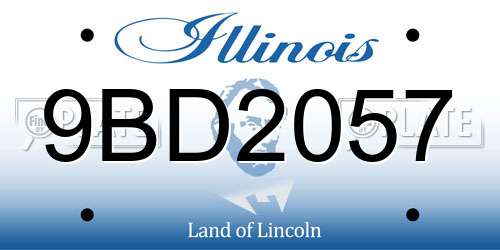 9BD2057 Illinois License Plate