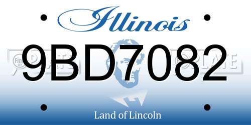 9BD7082 Illinois License Plate