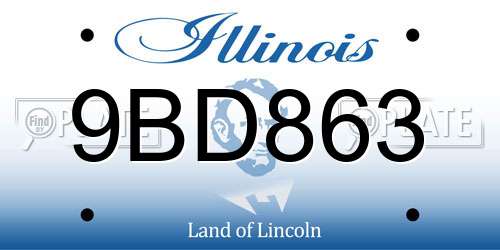 9BD863 Illinois License Plate