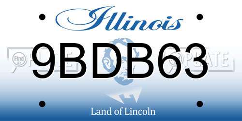 9BDB63 Illinois License Plate