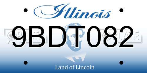 9BDT082 Illinois License Plate