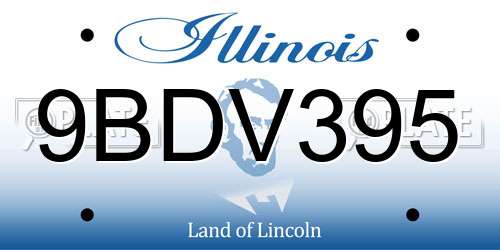 9BDV395 Illinois License Plate