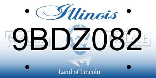 9BDZ082 Illinois License Plate