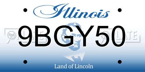 9BGY50 Illinois License Plate