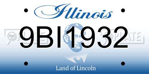 9BI1932 Illinois License Plate