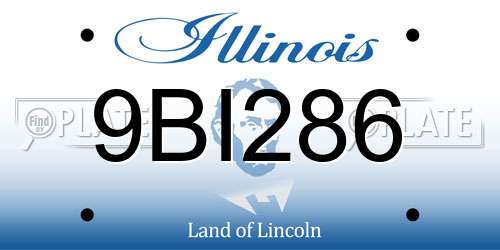 9BI286 Illinois License Plate
