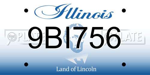 9BI756 Illinois License Plate