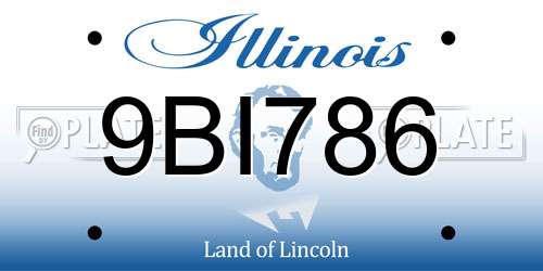 9BI786 Illinois License Plate