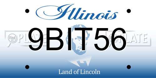 9BIT56 Illinois License Plate
