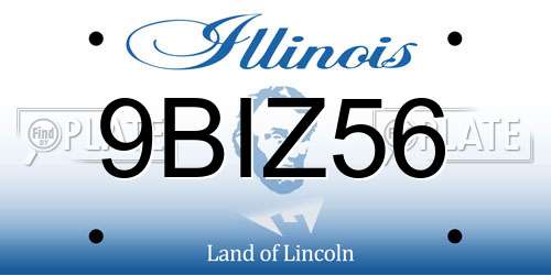 9BIZ56 Illinois License Plate