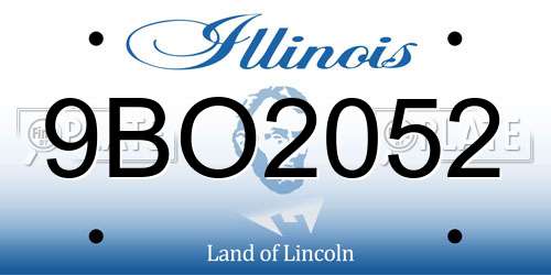 9BO2052 Illinois License Plate