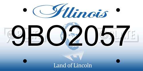9BO2057 Illinois License Plate
