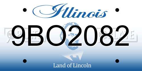 9BO2082 Illinois License Plate