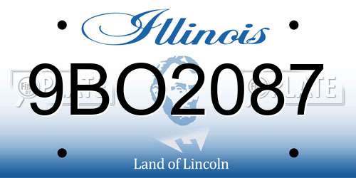 9BO2087 Illinois License Plate