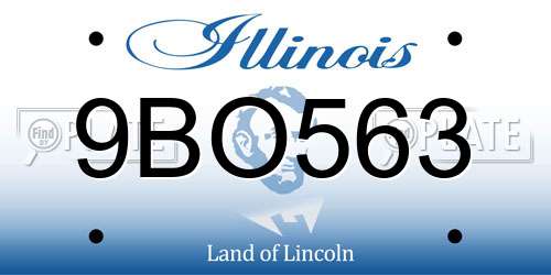 9BO563 Illinois License Plate