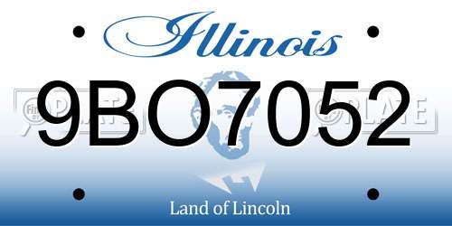 9BO7052 Illinois License Plate