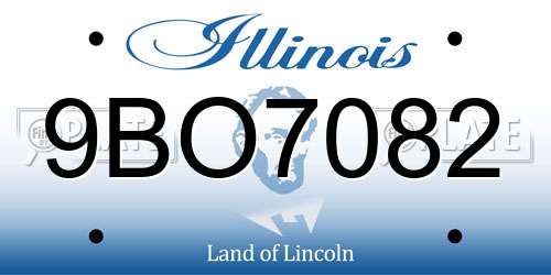 9BO7082 Illinois License Plate