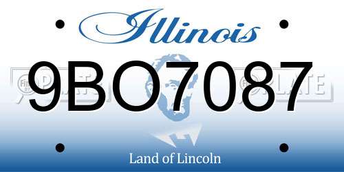 9BO7087 Illinois License Plate