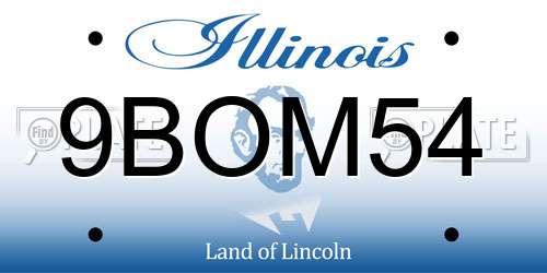 9BOM54 Illinois License Plate