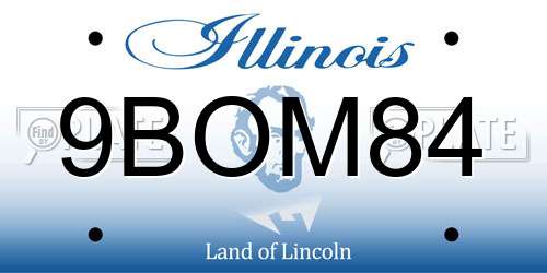 9BOM84 Illinois License Plate