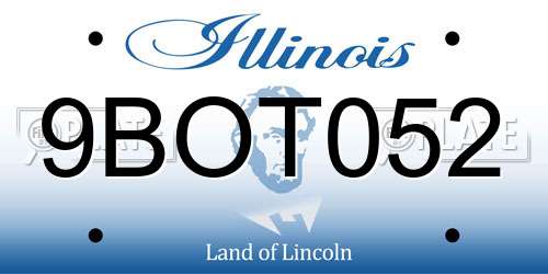 9BOT052 Illinois License Plate