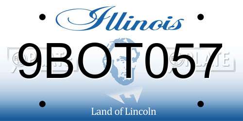 9BOT057 Illinois License Plate