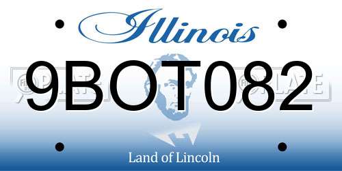 9BOT082 Illinois License Plate