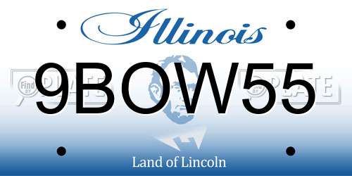 9BOW55 Illinois License Plate