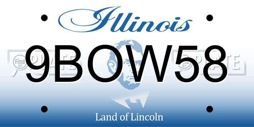 9BOW58 Illinois License Plate