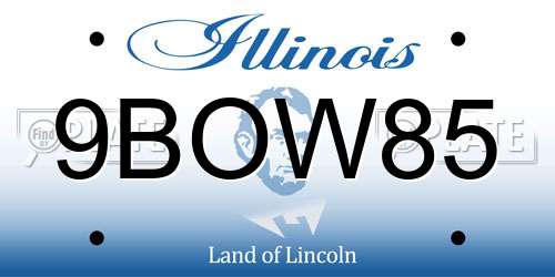 9BOW85 Illinois License Plate