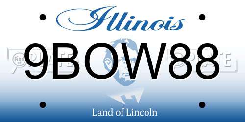 9BOW88 Illinois License Plate