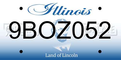 9BOZ052 Illinois License Plate